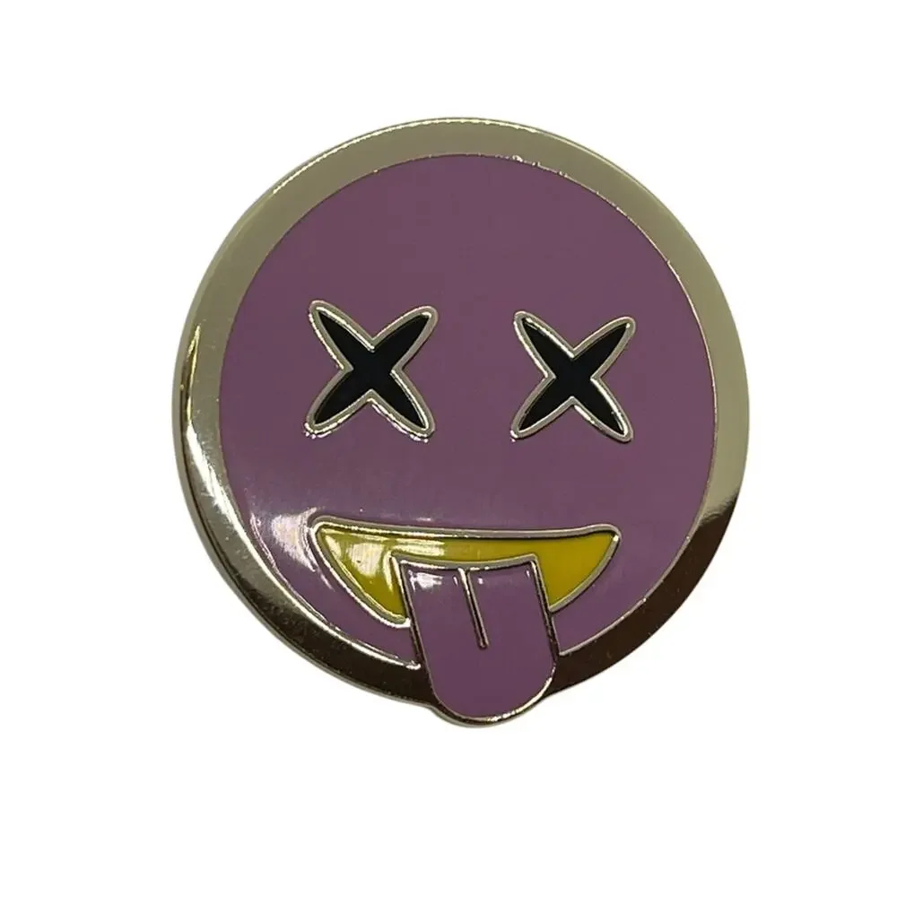 Coach Enamel Decorative Pin - Pink Emoji Round 1